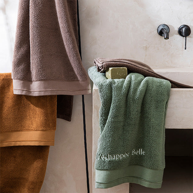 Serviette douce en coton, Textile absorbant, bon marché, couleur unie,  crochet de chiffon de cuisine, serviettes de douche à main, pour salle de  bains, 1P